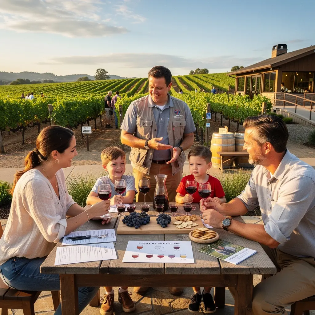 Семья, наслаждающаяся пикником в парке во время поездки.